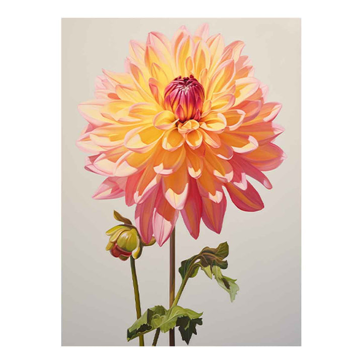 Flower Yellow Pink Painting 