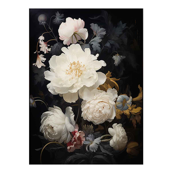 Flower Black Art Painting 