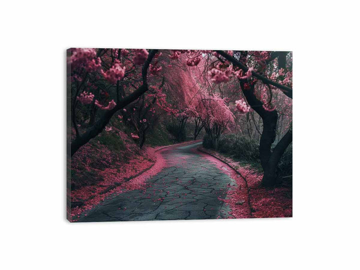 Cherry Blossom Path Canvas Print