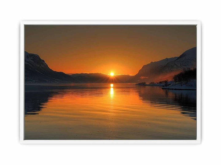 Midhnight Sun in Norway Framed Print