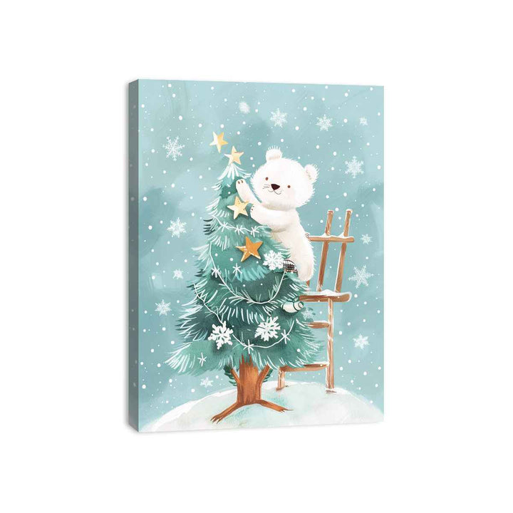 Christmas Teddy Canvas Print