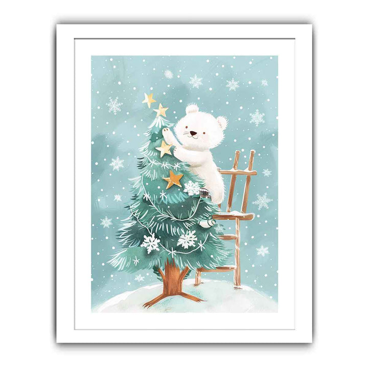 Christmas Teddy Streched canvas