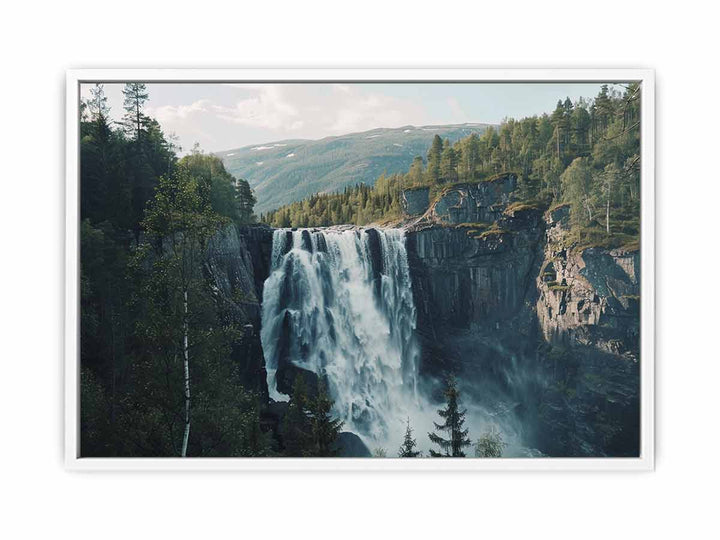 voringfossen Waterfall Framed Print