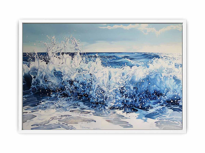 Splashing Waves Framed Print