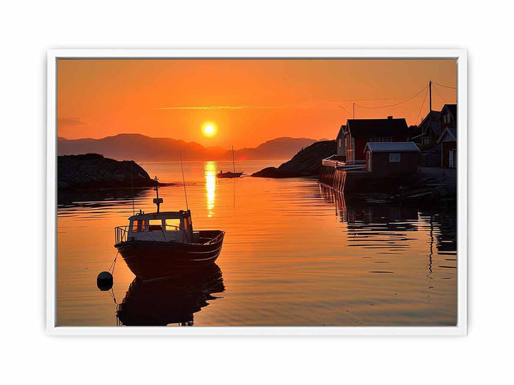 Midhnight Sun in Norway Framed Print