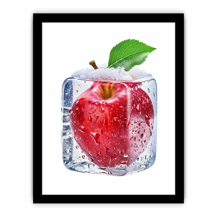 Red Apple in Ice  Art Print