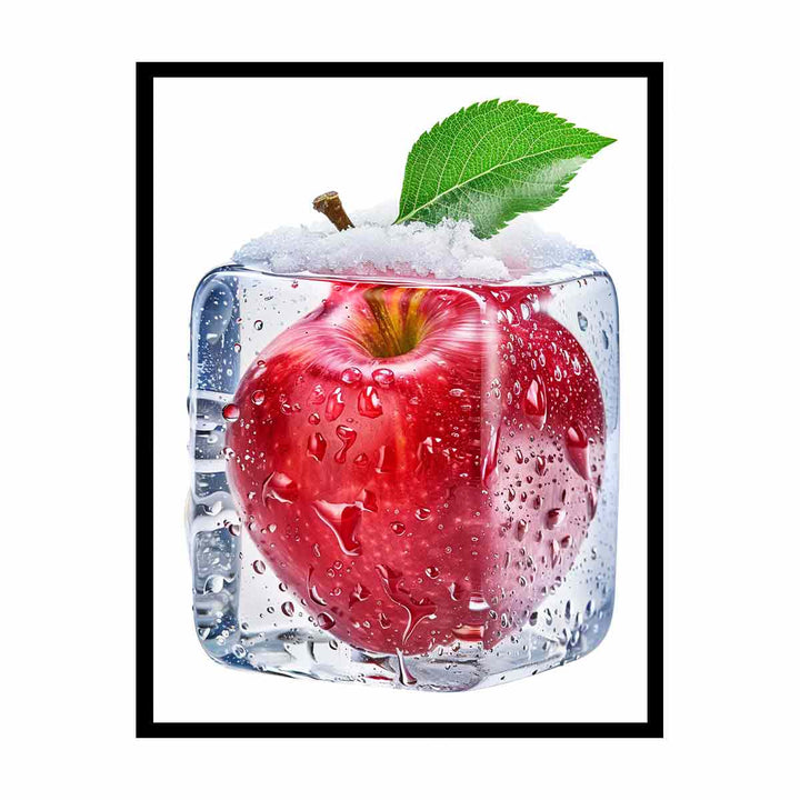 Red Apple in Ice  Painting