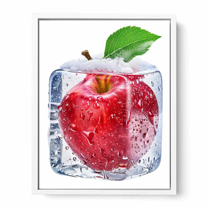 Red Apple in Ice Framed Print