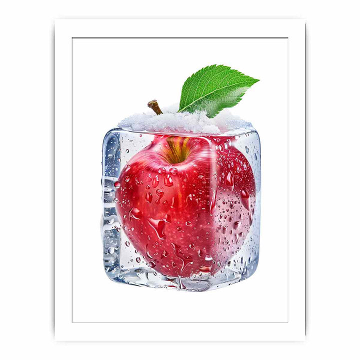 Red Apple in Ice Streched canvas