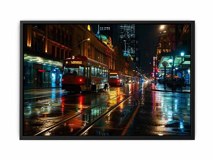 Flinders Street Night  Painting