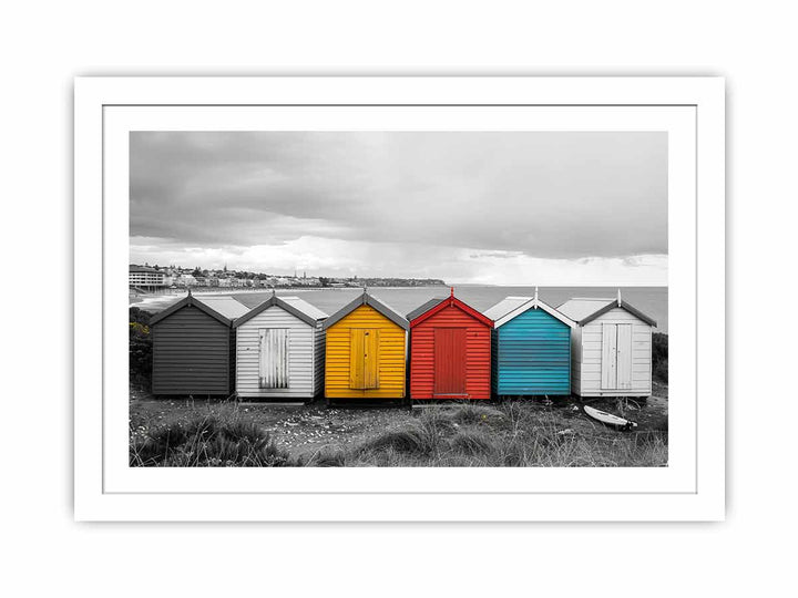 Brighton Bathing Boxes Streched canvas