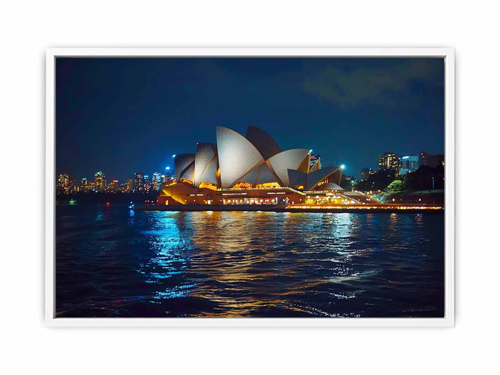 Opera House in Night Framed Print