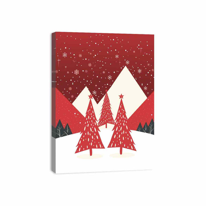 Red Christmas Tree Canvas Print