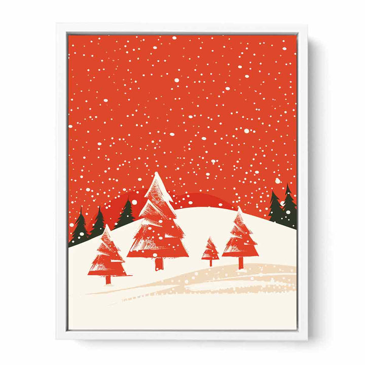 Red Christmas Tree Framed Print