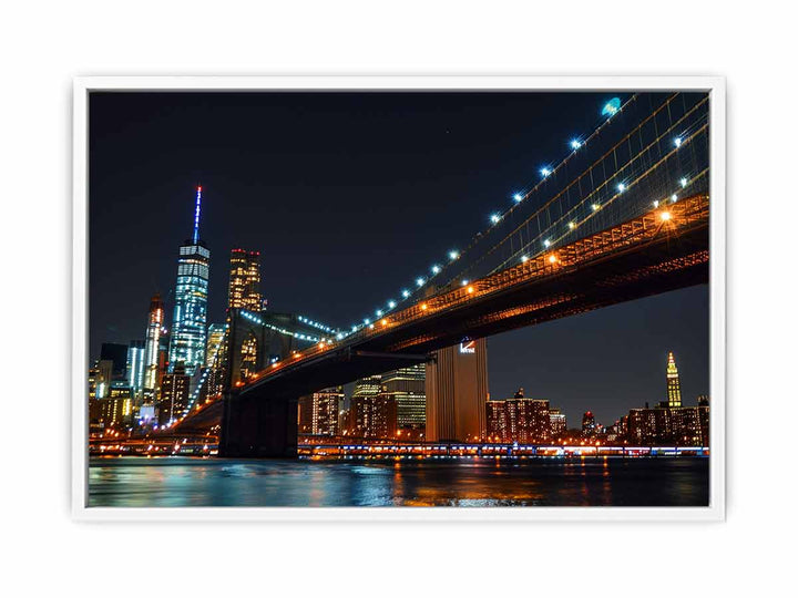 Brooklyn Bridget Night Framed Print