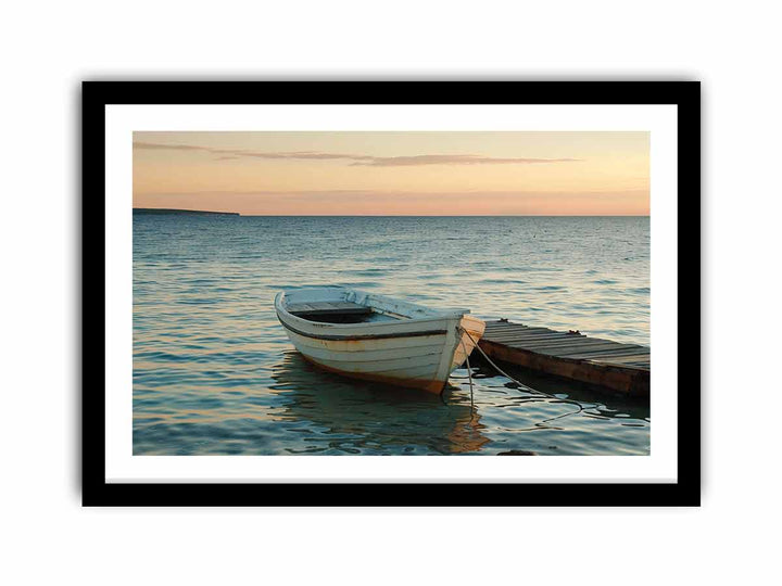 Boat by the Jetty  Art Print