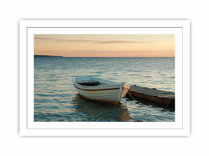 Boat by the Jetty Streched canvas