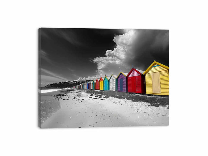 Brighton Beach Bathing Huts Canvas Print