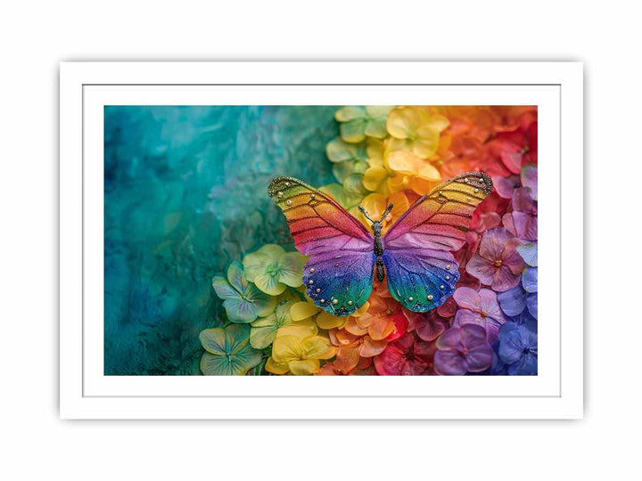 Rainbow Butterfly Streched canvas