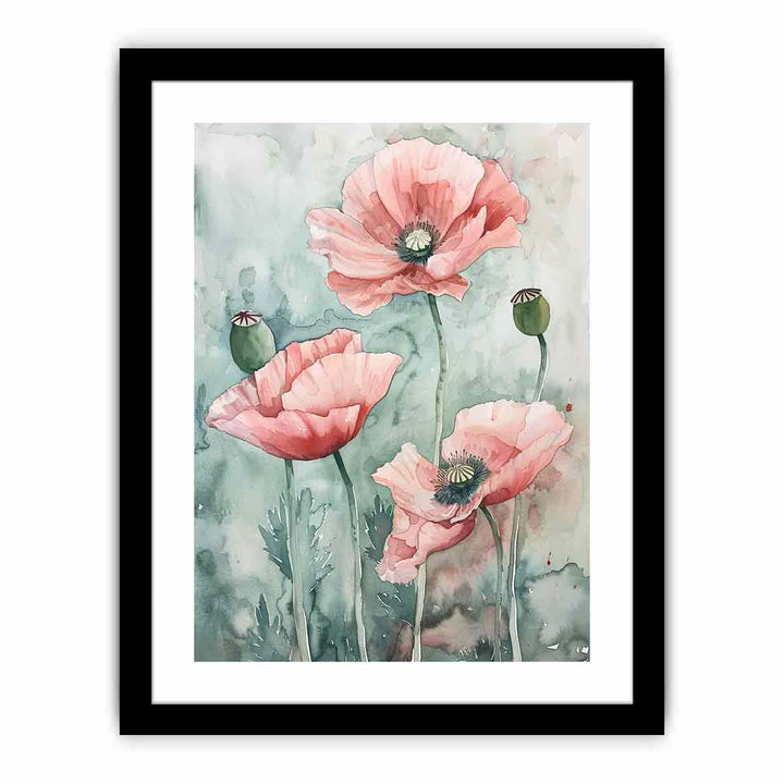 Watercolor Poppies  Art Print