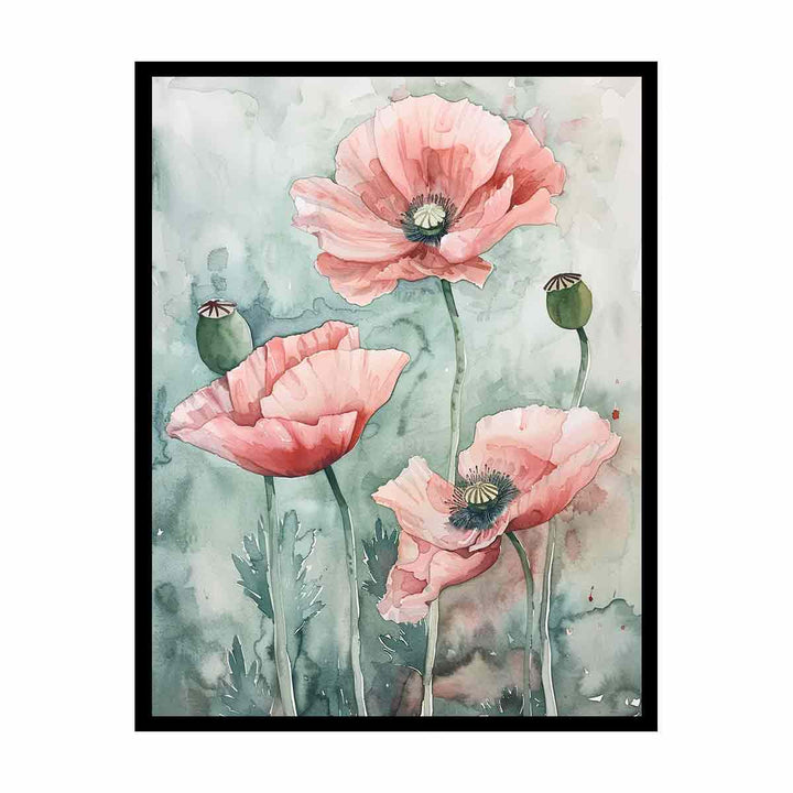 Watercolor Poppies  Painting