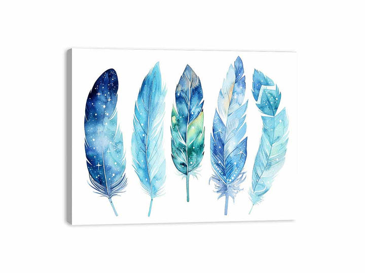 Blue Feathers Canvas Print