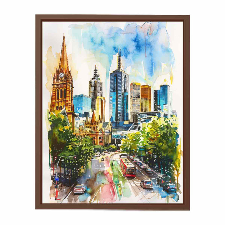 Melbourne Skyline  Poster