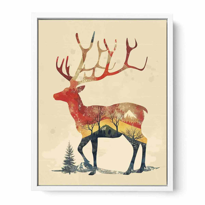 Retro Reindeer  Framed Print