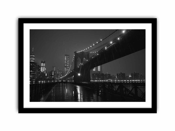 Brooklyn Bridge at Night   Art Print