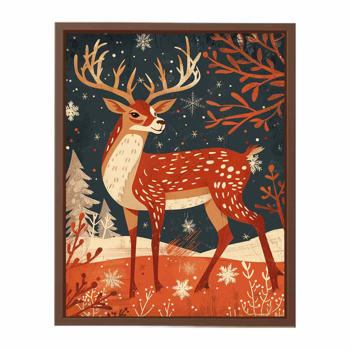 Retro Reindeer  Poster