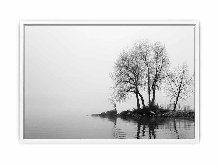 Misty Lake Framed Print