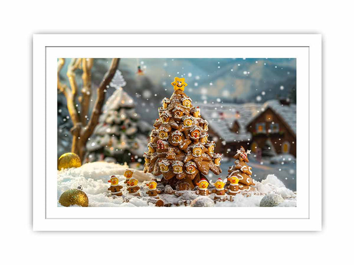 Gingerbread Tree Streched canvas