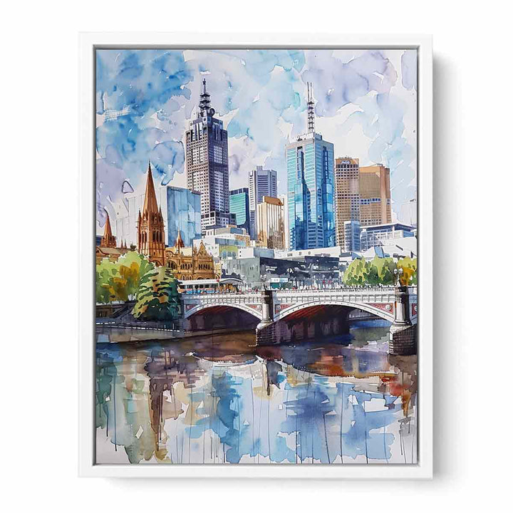 Melbourne Skyline  Framed Print