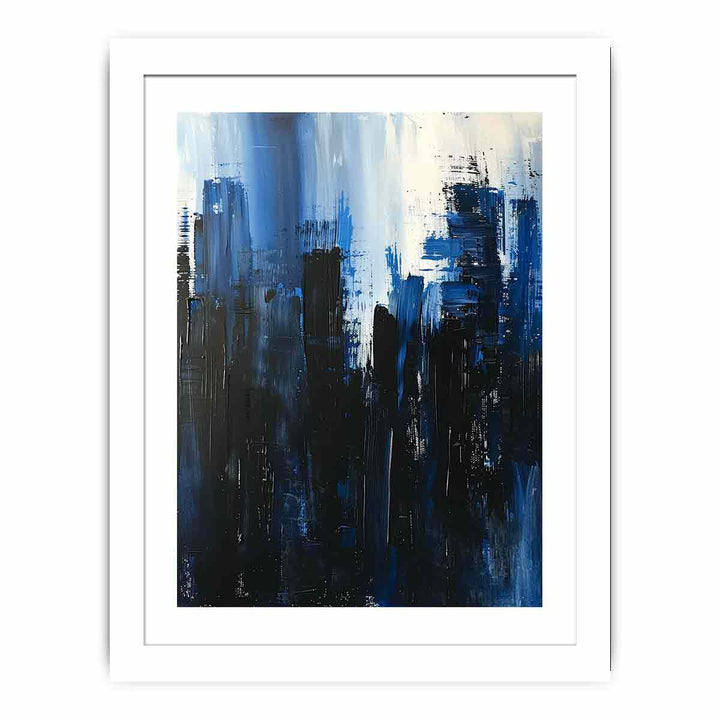 Abstract Skyline Blue Streched canvas