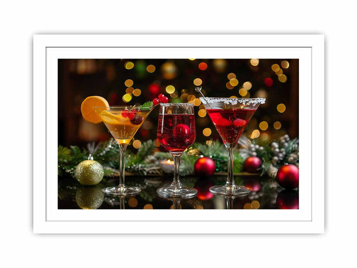 Christmas Mocktails Streched canvas