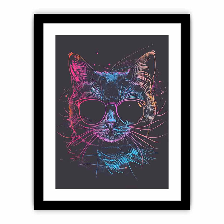 Retro cat  Art Print