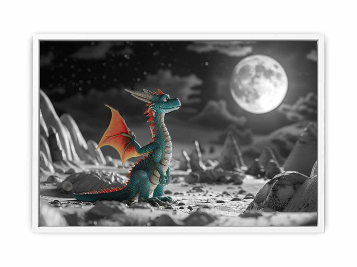 Dinosaur  in Space Framed Print