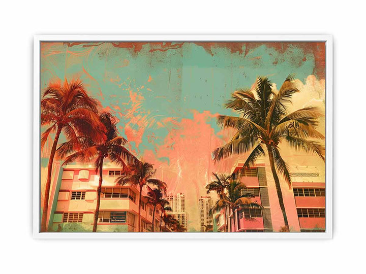 Miami Retro Framed Print