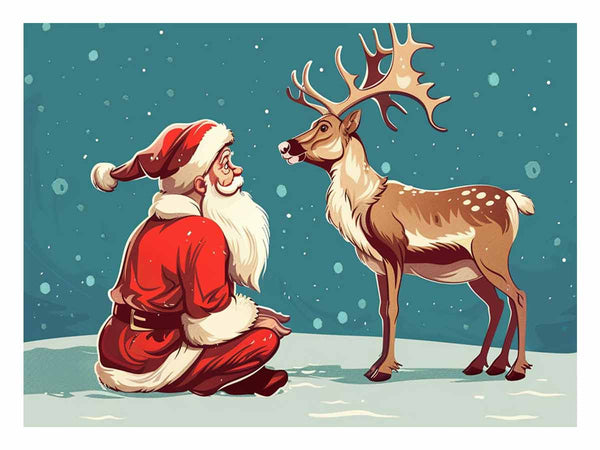 Santa with Reindeer 