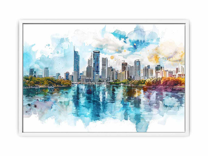 Brisbane Skyline Framed Print