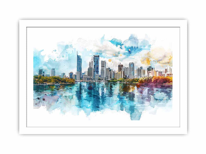 Brisbane Skyline Streched canvas
