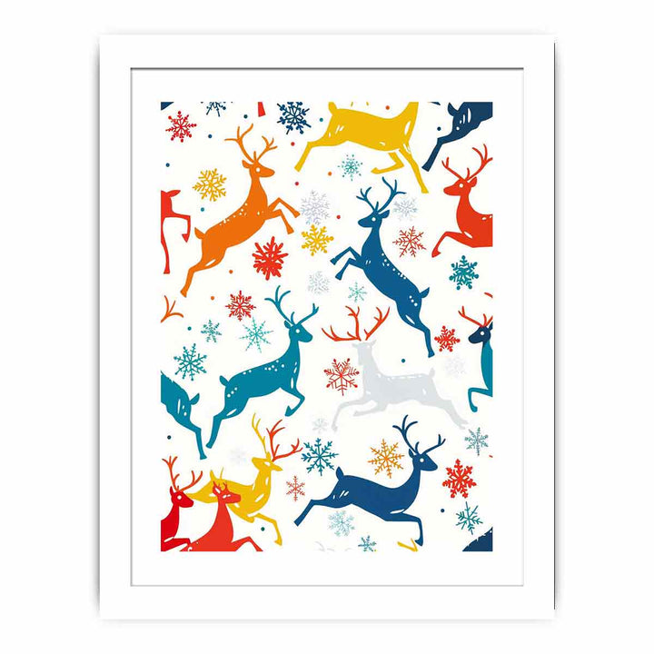 Colorful Deers Streched canvas