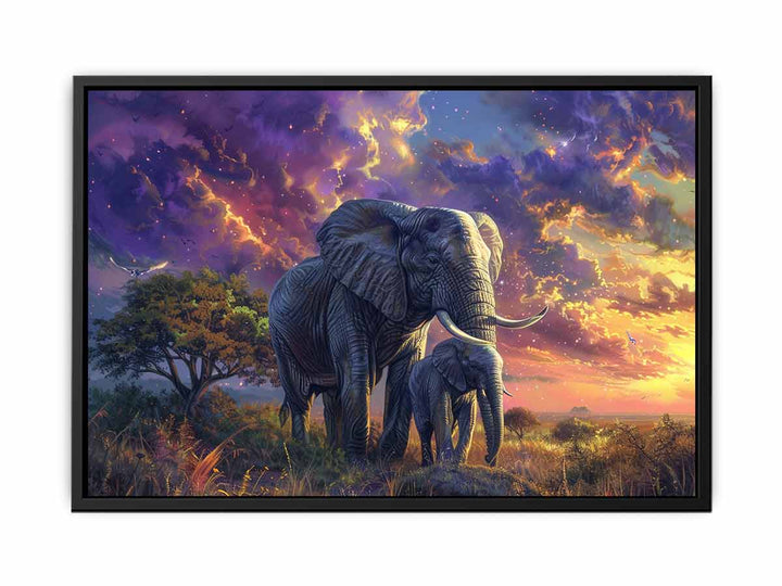 Elephant Mother &  Child  Painting