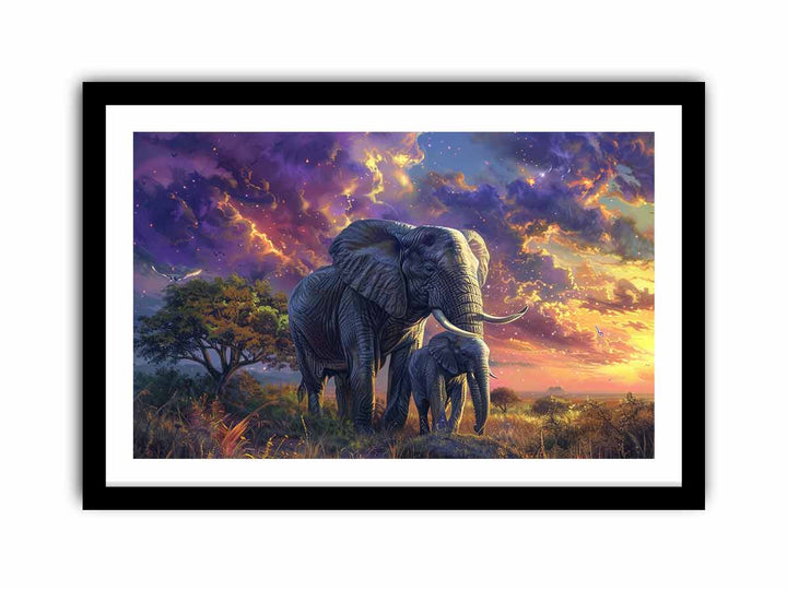 Elephant Mother &  Child  Art Print