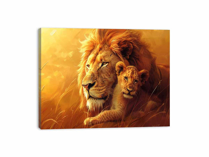 Lion Cute Baby Canvas Print