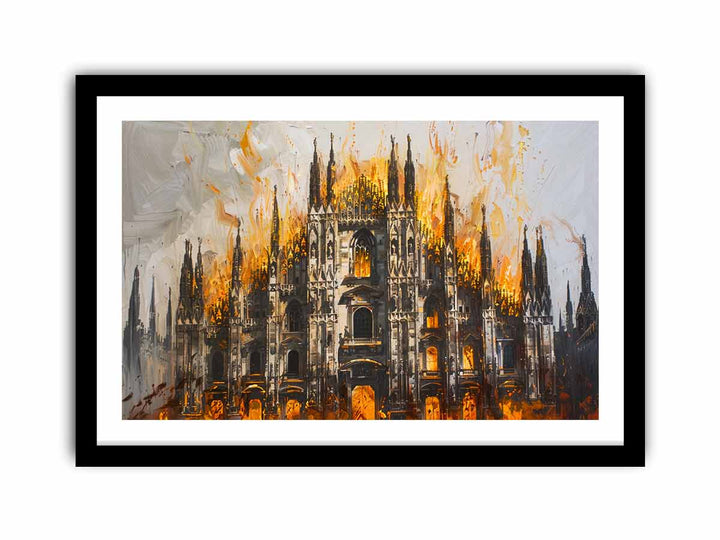 Castle On Fire  Art Print