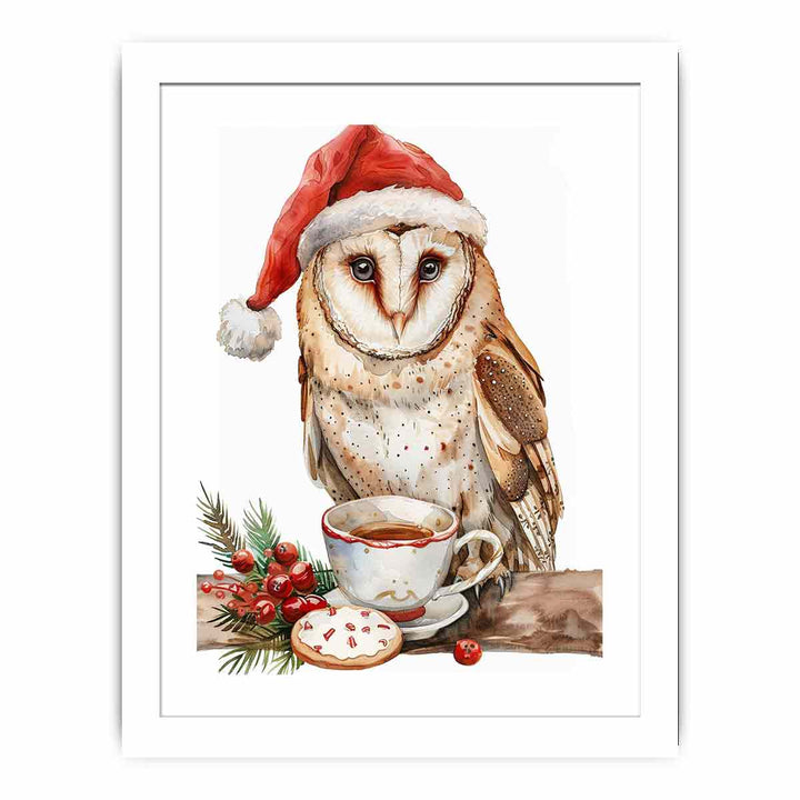 Festive Owl Streched canvas