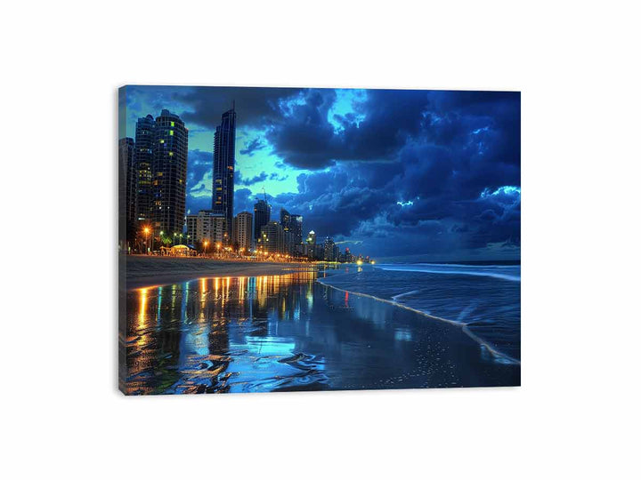 Surfer Pradise by Night Canvas Print