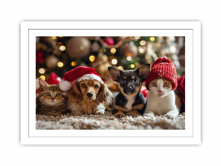 Festive Animals Streched canvas