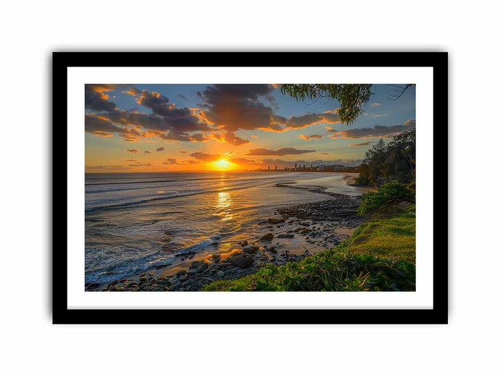 Sunset at Burleigh Heads  Art Print